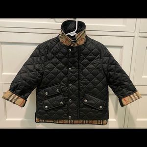 BURBERRY Children’s Brennan Black Quilted Jacket Size 4